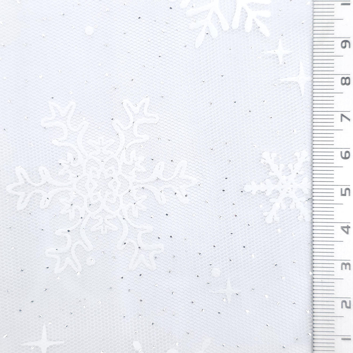 Snowflake Galaxy Polyester Knit Fabric - FAB1950 - White