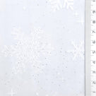 Snowflake Galaxy Polyester Knit Fabric - FAB1950 - White
