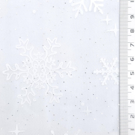 Snowflake Galaxy Polyester Knit Fabric - FAB1950 - White