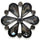 18~23mm Gunmetal Rhinestone Flower Button, Dark Crystal Design, Dramatic Accent - FBTN235 - Black / 18mm-Black / 23mm 