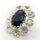 Glamorous Rhinestone Button, 25mm, Round, Silver & Black, Large Crystal Accent, DIY Jewelry & Craft Supply - FBTN242 - Silver / 25mm 