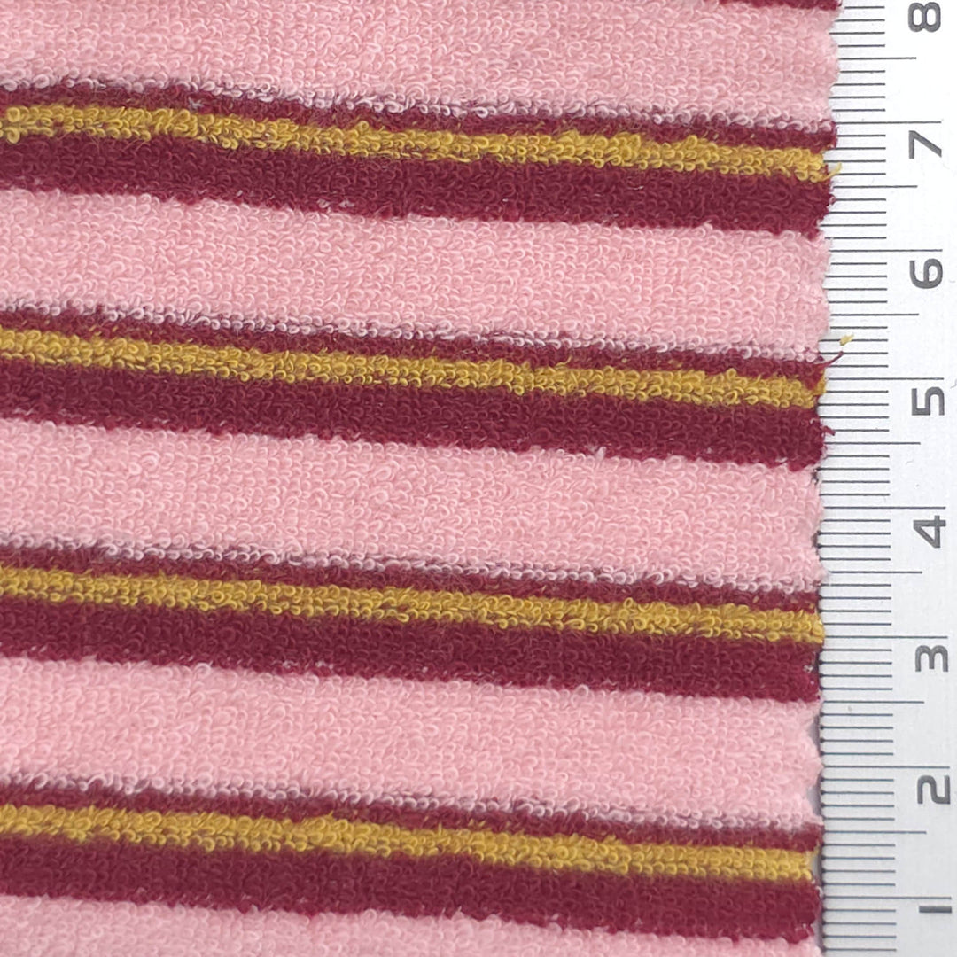Stripe Cotton Polyester Knit Fabric - FAB1957 - Pink