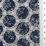 Print Leaf Embroidery Cotton Woven Fabric - FAB1821 - 1.Navy Black-2.Beige-3.Ivory 