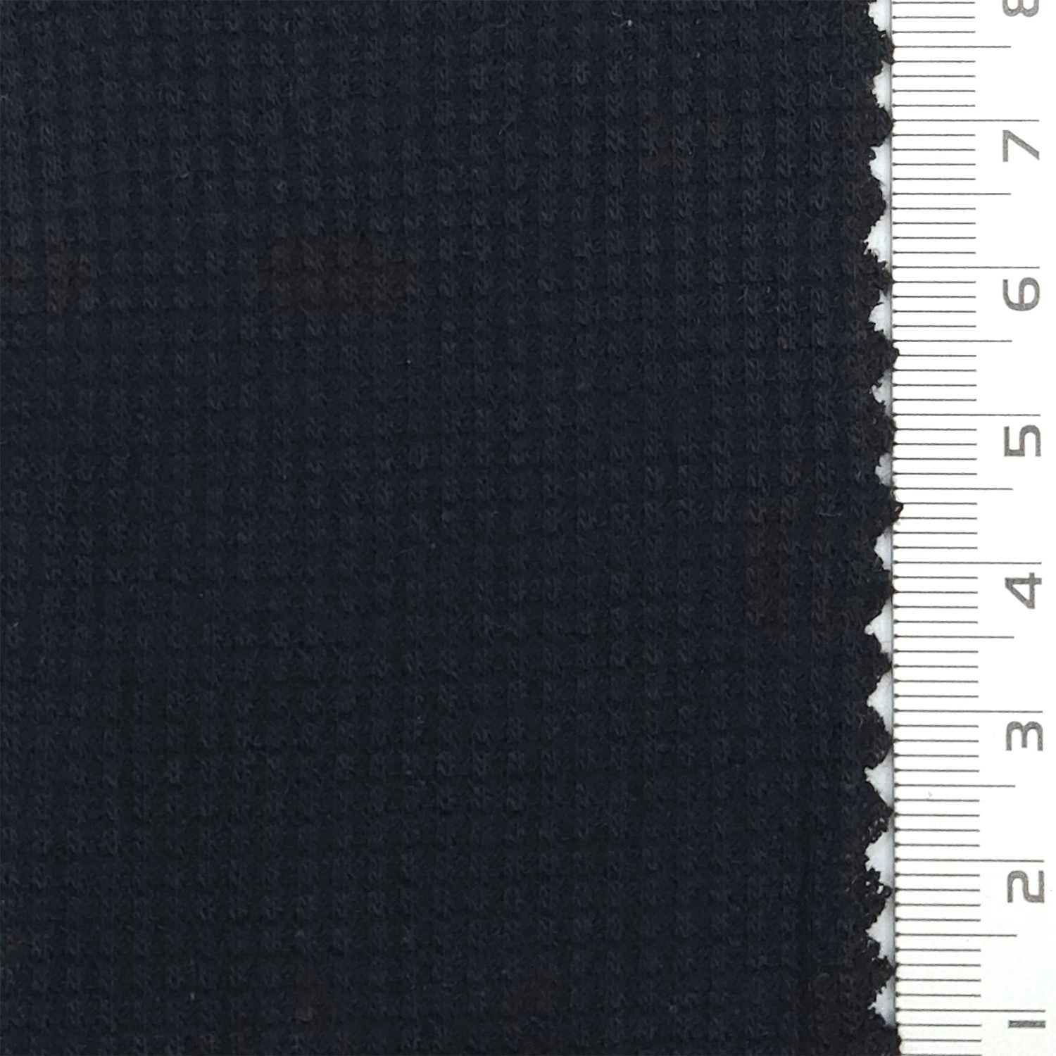 Solid Waffle Spandex Rayon Polyester Knit Fabric - FAB 1809 - 20.Black
