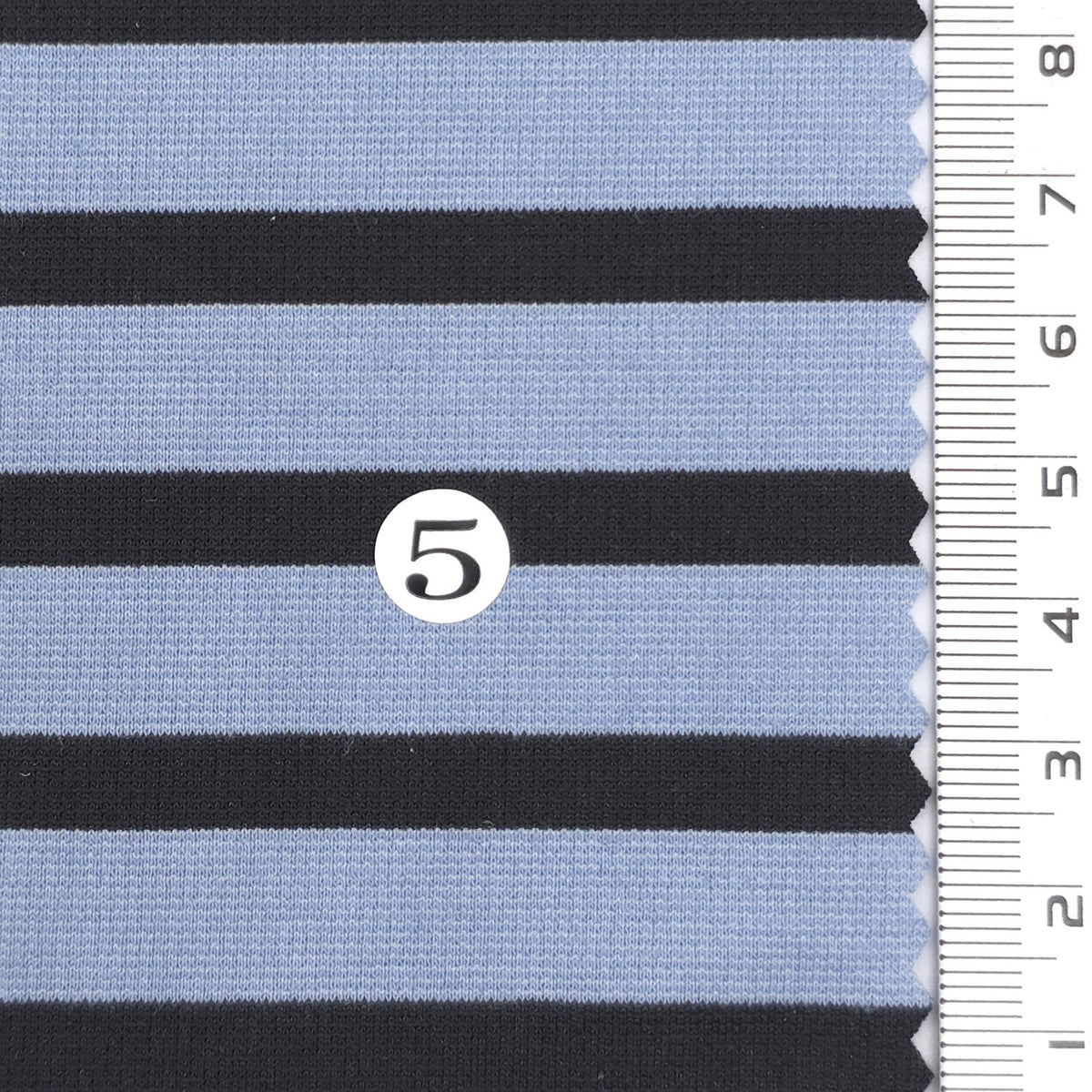 1: Light Blue-2: Pink Beige-3: Navy Blue-4: Dusty Rose-5: Dark Brown - Stable Medium Weight Striped Poly Cotton Span Ponte Knit Fabric - FAB 1922