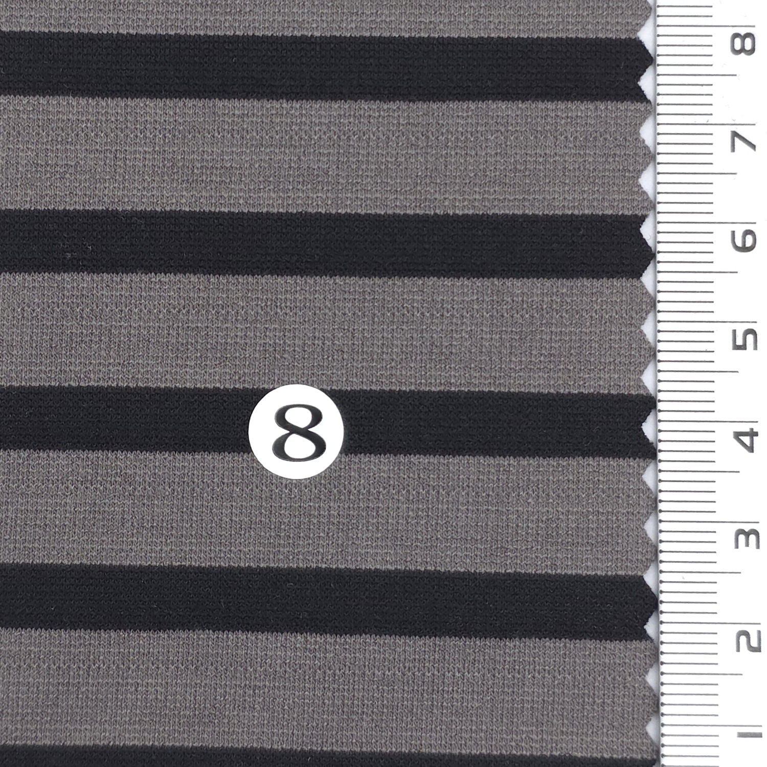Charcoal - Stable Medium Weight Striped Poly Cotton Span Ponte Knit Fabric - FAB 1922
