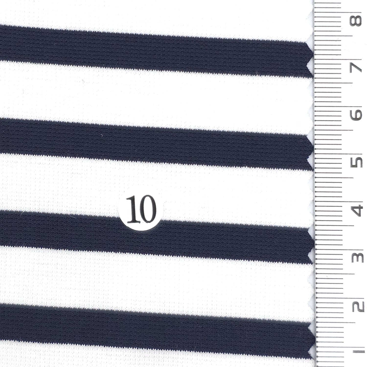 Dark Navy - Stable Medium Weight Striped Poly Cotton Span Ponte Knit Fabric - FAB 1922