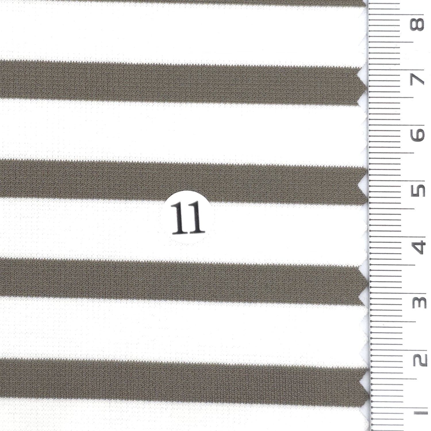 Olive Drab - Stable Medium Weight Striped Poly Cotton Span Ponte Knit Fabric - FAB 1922