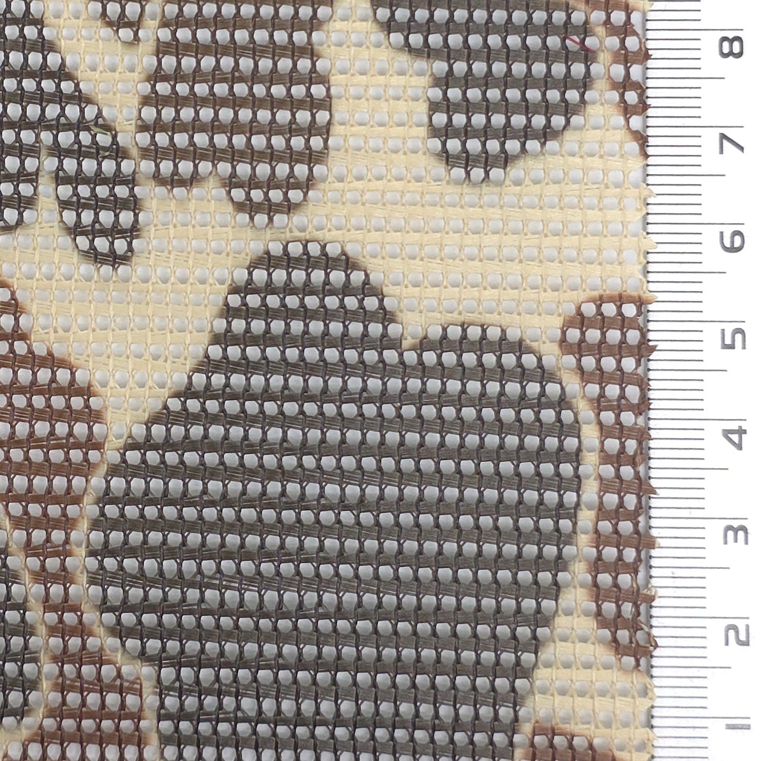 Resin Finished Rigid Nylon Mesh Knit Fabric - FAB1943 - Beige Leopard Print