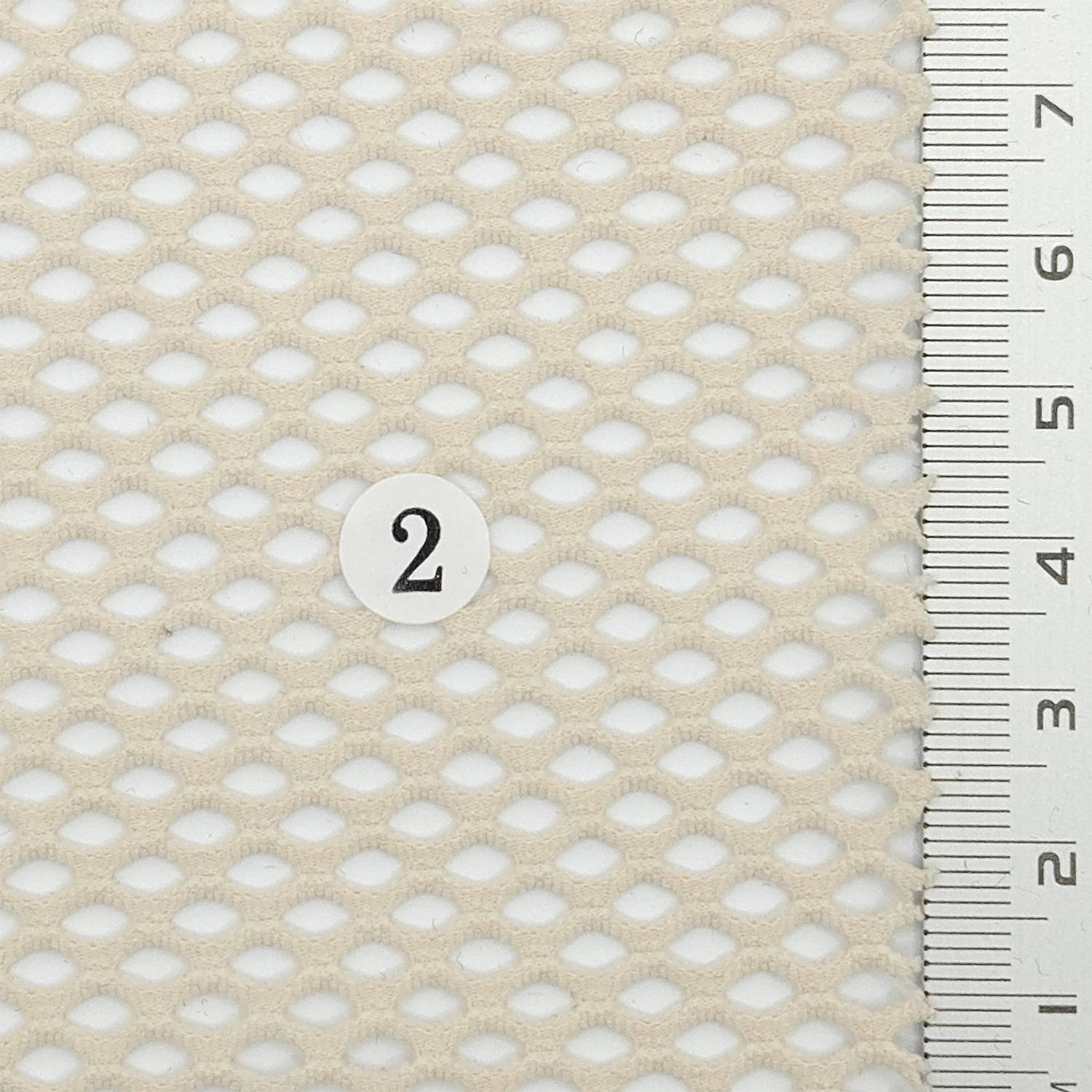 Net Solid Mesh Spandex Polyester Knit Fabric - FAB 1803 - 2.Beige
