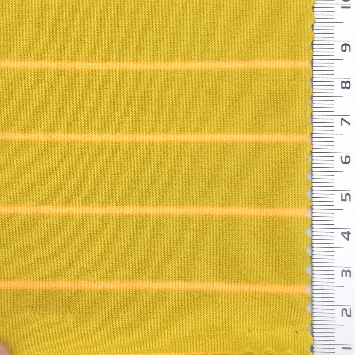 Golden Yellow - 20mm Textured Striped Cotton Spandex French Terry Knit Fabric - FAB 1919