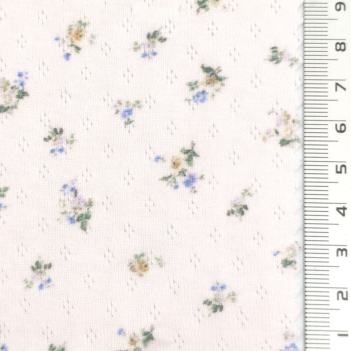 Slight Pink - Ditsy Floral Pointelle Cotton Knit Fabric - FAB1876