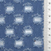 Medium Blue Distressed Denim Cotton Woven Fabric - FAB1833
