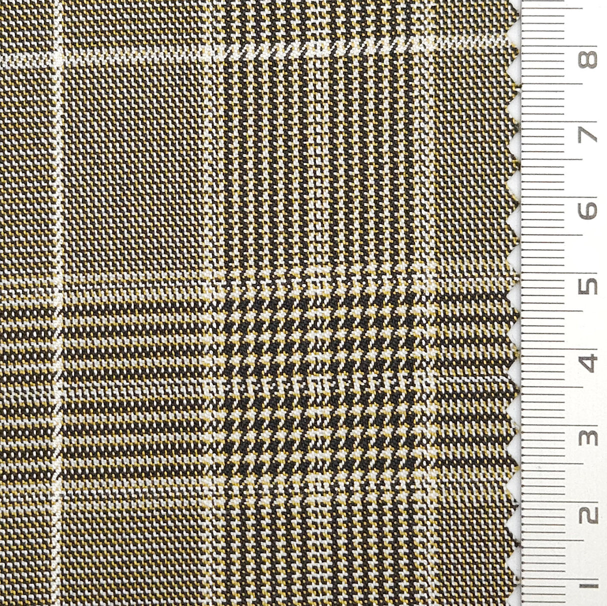 Glen Check YarnDyed Spandex Rayon Polyester Woven Fabric - FAB1769 - Olive green and Black plaid