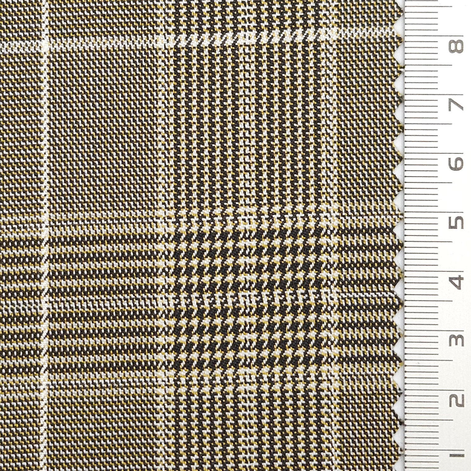 Glen Check YarnDyed Spandex Rayon Polyester Woven Fabric - FAB 1769 - 2.Olive green and Black plaid