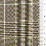 Glen Check YarnDyed Spandex Rayon Polyester Woven Fabric - FAB1769 - 1.Black and purple plaid-2.Olive green and Black plaid-3.Black and orange plaid-4.Light brown plaid-5.Black and blue plaid-6.Black and grey plaid 