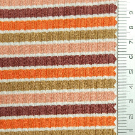 Stripe Rib YarnDyed Spandex Cotton Knit Fabric - FAB1591 - FAB1591-1-FAB1591-2-FAB1591-3 