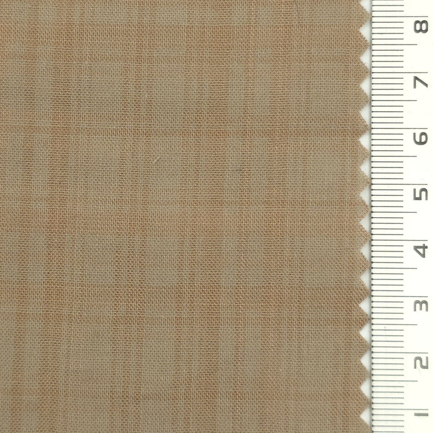 Tan - Airy Lightweight Plaid Cotton Rayon Woven Fabric - FAB 1936
