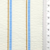 Cornflower Blue & Camel Stripe Textured Cotton Woven Fabric - FAB1829
