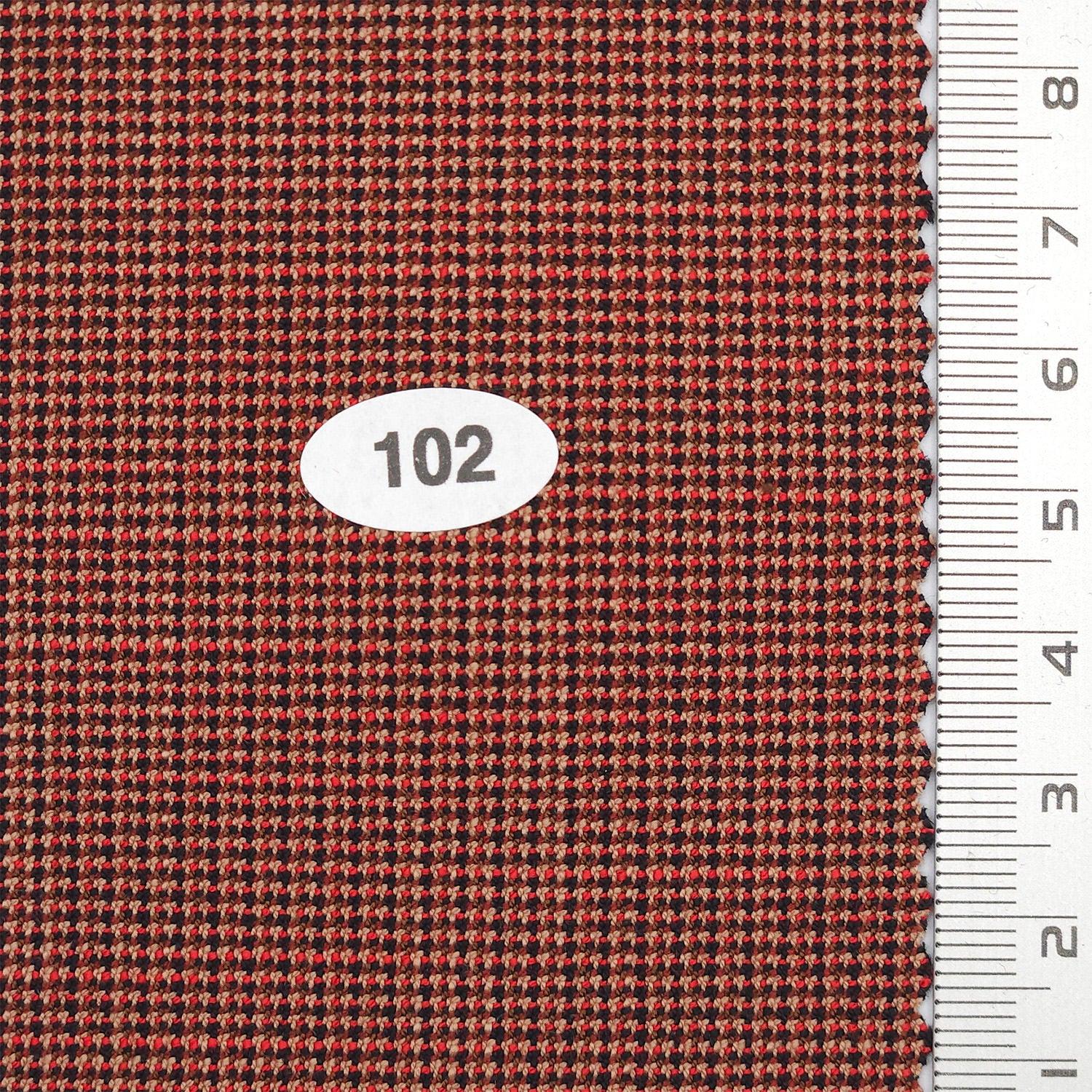 Tiny Houndstooth Polyester Spandex Rayon Woven Fabric - FAB 1752 - 2.Red