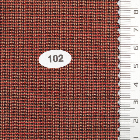 Tiny Houndstooth Polyester Spandex Rayon Woven Fabric - FAB1752 - 1.Beige-2.Red-3.Brown Orange-4.Grey-5.Black 