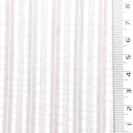 Pale Pink - Dobby Stripe Woven Cotton Poly Shirting Fabric - FAB1859