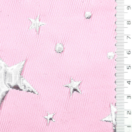 Dot Star Jacquard Polyester Nylon Metallic Woven Fabric - FAB1819 - 1.Blue/Gold-2.Pink/Silver-3.White/Silver-4.Black/Gold 