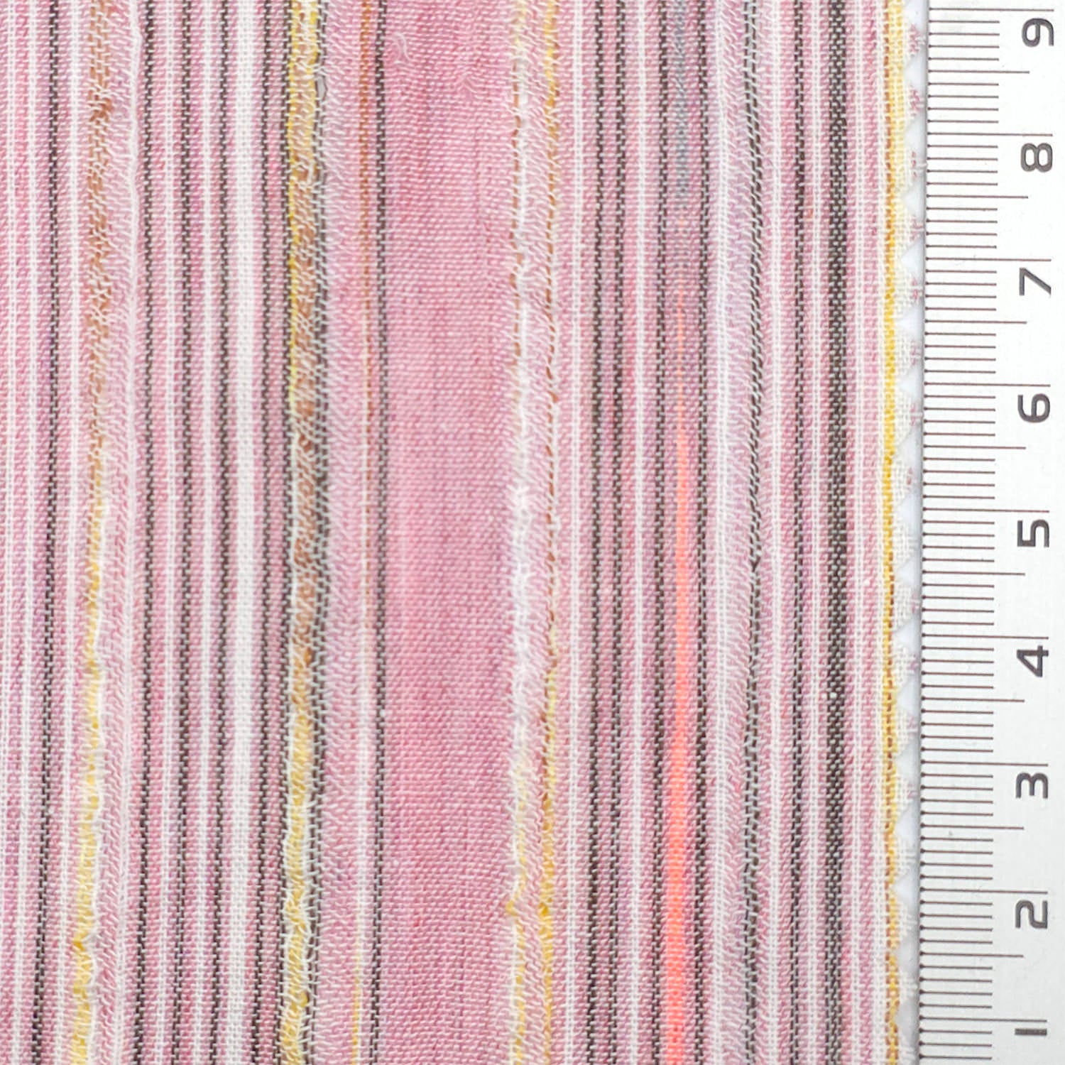 Multi Color Striped Textured Cotton Poly Woven Fabric - FAB 1827 - 2.Rose Pink