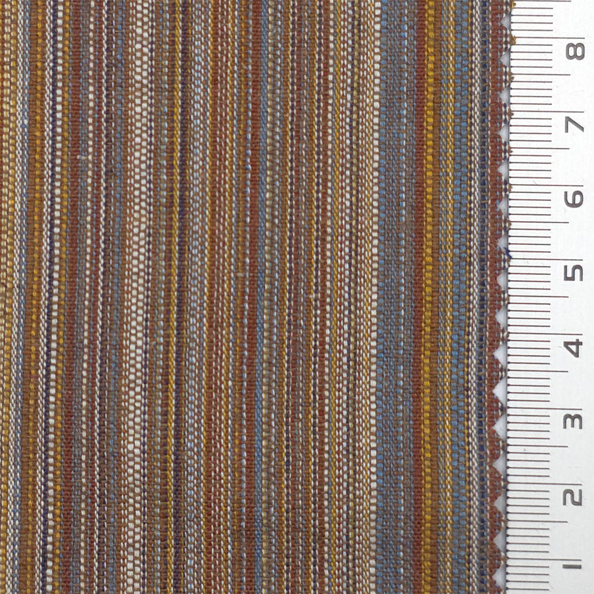 Burnt Sienna Textured Stripe Cotton Woven Fabric - FAB1825