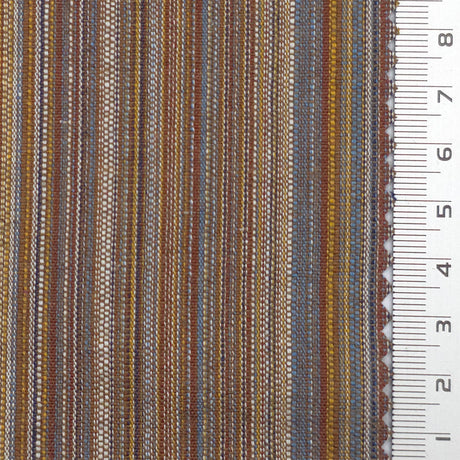 Burnt Sienna Textured Stripe Cotton Woven Fabric - FAB1825