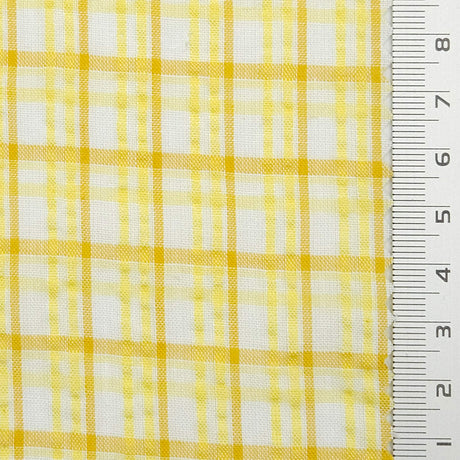 Multi Color Check YarnDyed Polyester Cotton Woven Fabric - FAB1789 - 1.Purple and yellow plaid-2.Yellow and white plaid-3.Light blue and white plaid-4.Pink and white plaid 