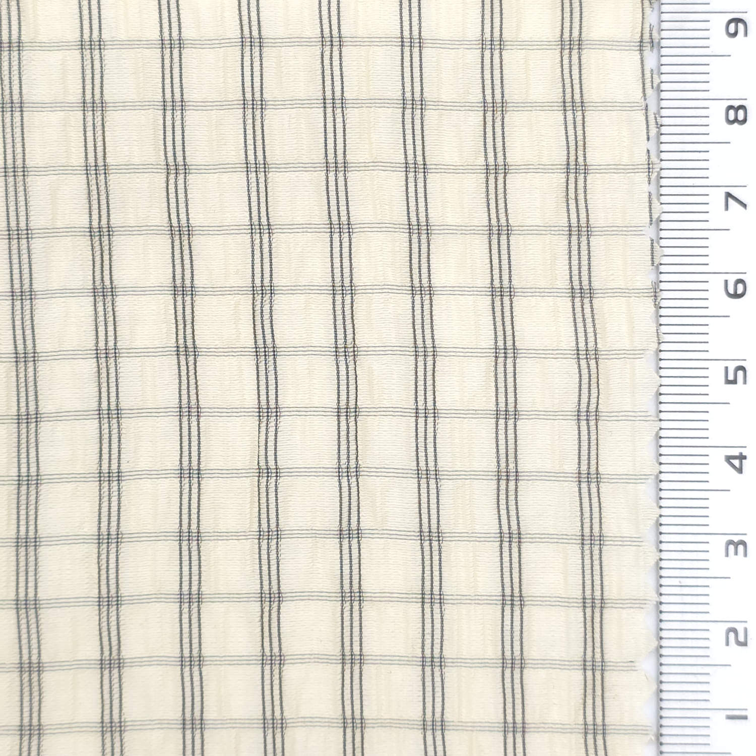Cream - Very Lightweight Crinkle Windowpane Tencel Nylon Woven Fabric - FAB 1926