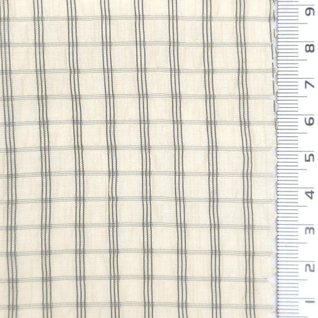 1: White-2: Cream-3: Light Blue-4: Pink-5: Blue - Very Lightweight Crinkle Windowpane Tencel Nylon Woven Fabric - FAB 1926