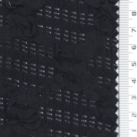 1: White-2: Black-Swatch - Medium Weight Raised Ribbon Textured Poly Span Jacquard Woven Fabric - FAB 1933