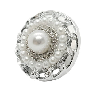 21mm Pearl and Rhinestone Decorative Button