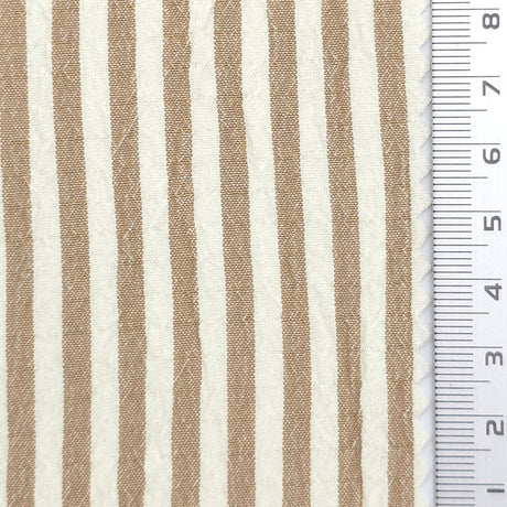 Stripe Polyester Rayon Woven Fabric - FAB1961 - Beige