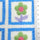 Jersey Square Flower Rayon Polyester Knit Fabric - FAB1614 - 1.Pink-2.Blue-3.Green-4.Purple 