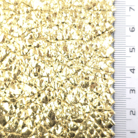 Metallic Gold - Cracked Foil Woven Nylon Pu Fabric - FAB1854