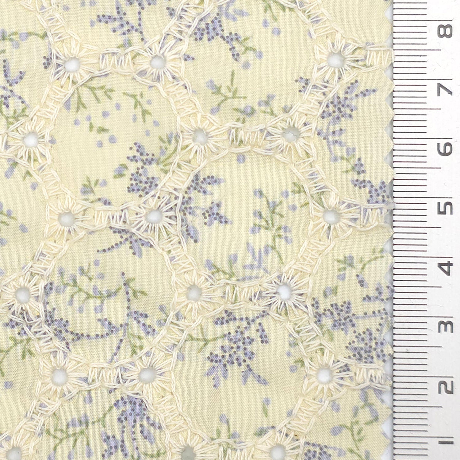Print Leaf Embroidery Cotton Woven Fabric - FAB 1821 - 2.Beige
