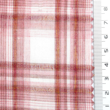 Light Red - Plaid Woven Cotton Fabric - FAB1860