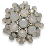 Milky White Faux Opal Button, 18mm, Cluster Shank Button, Silver Setting - FBTN246 - Silver / 18mm 