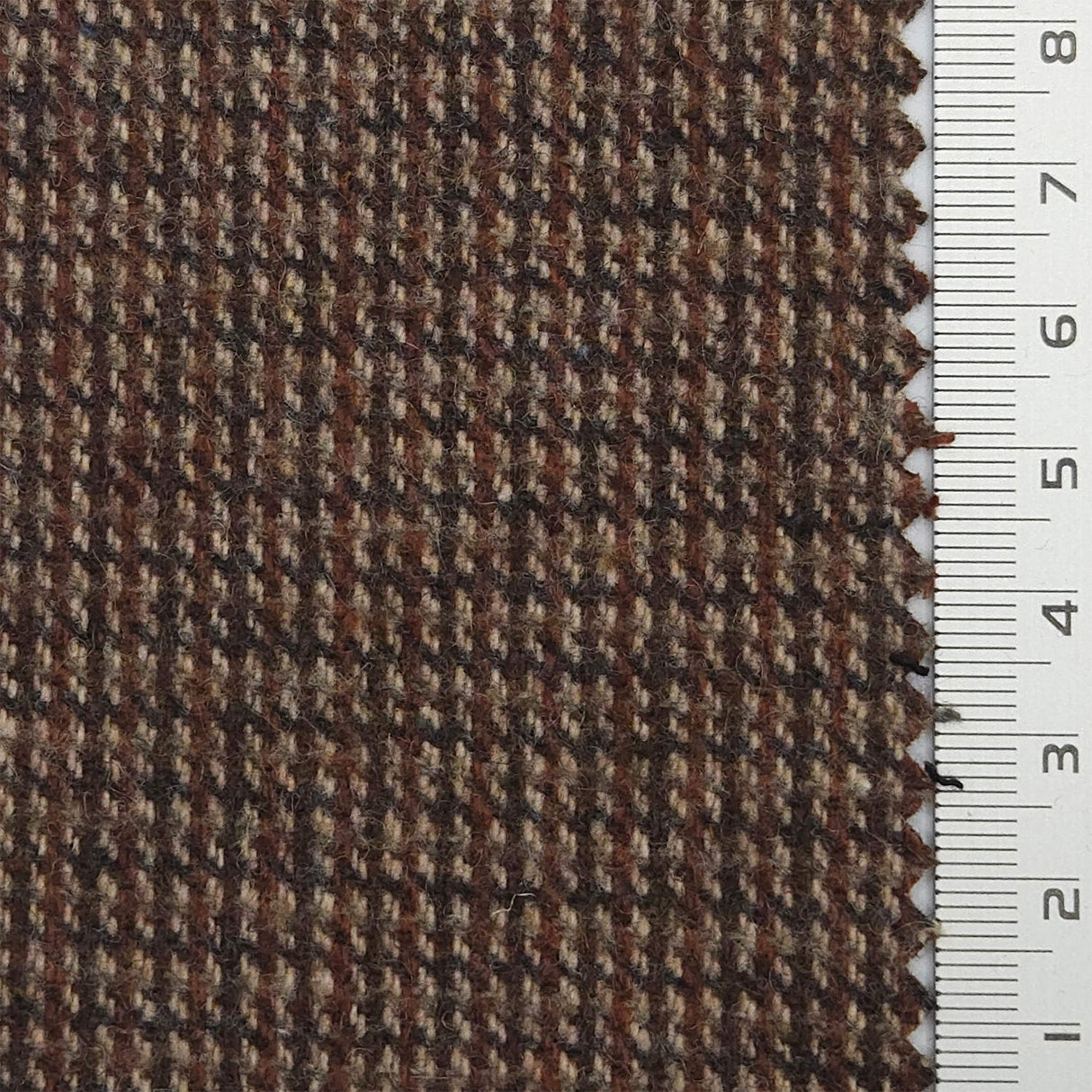 Solid Brushed Tweed Polyester Wool Woven Fabric - FAB1786 - Brown