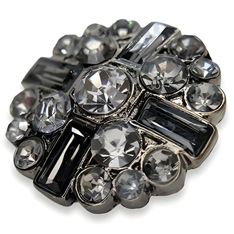 25mm Gray Rhinestone Buttons