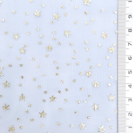 Star Print Poly Knit Fabric - FAB1953 - Blue