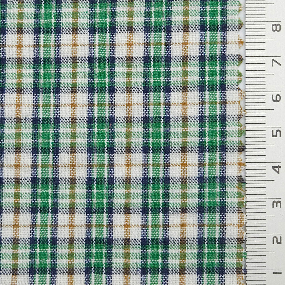 Multi Color Check YarnDyed Polyester Cotton Woven Fabric - FAB1788 - Green