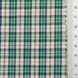 Multi Color Check YarnDyed Polyester Cotton Woven Fabric - FAB1788 - 1.Red-2.Green-3.Red-4.Purple-5.Grey-6.Purple-7.Orange 