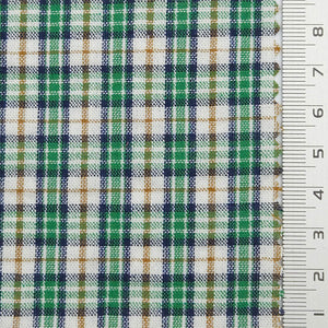 Multi Color Check YarnDyed Polyester Cotton Woven Fabric - FAB1788 - Green