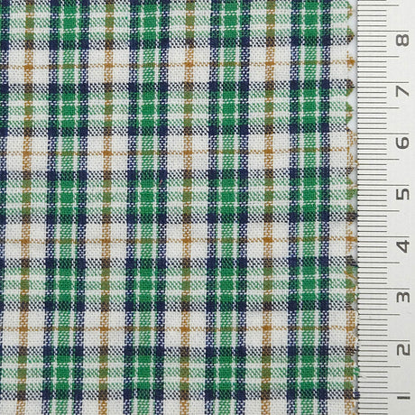 Multi Color Check YarnDyed Polyester Cotton Woven Fabric - FAB1788 - 1.Red-2.Green-3.Red-4.Purple-5.Grey-6.Purple-7.Orange 