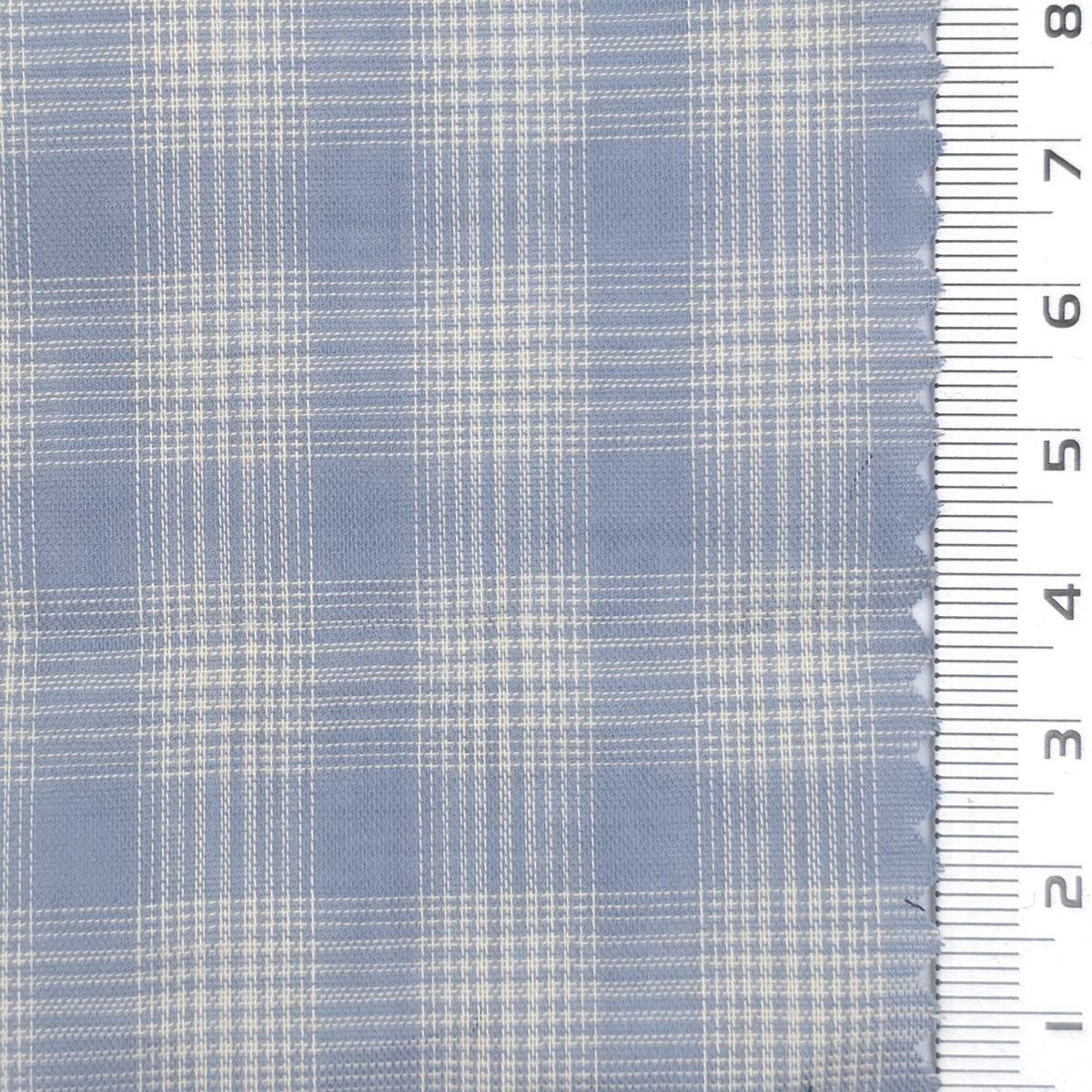 1: Dark Navy Blue-2: Steel Blue-3: White-4: Charcoal Grey-Swatch - Very Light Plaid Cotton Voile Woven Fabric - FAB 1937