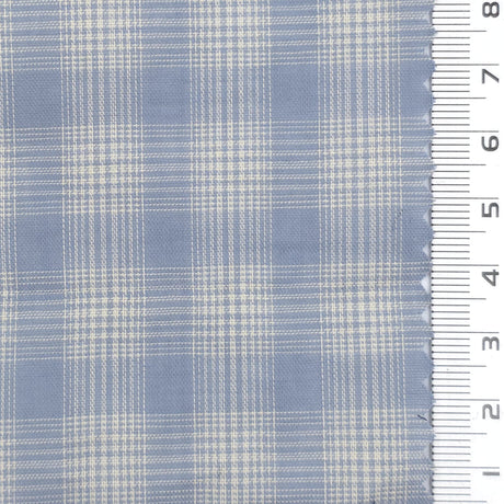 1: Dark Navy Blue-2: Steel Blue-3: White-4: Charcoal Grey-Swatch - Very Light Plaid Cotton Voile Woven Fabric - FAB 1937